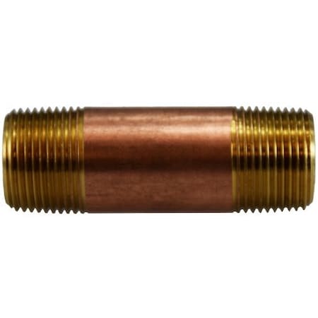 Midland Industries 34 X CLOSE RED BRASS NIPPLE 40080